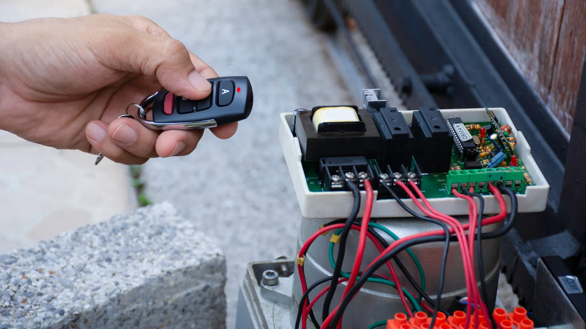 Automated gate motor installation and remote programming