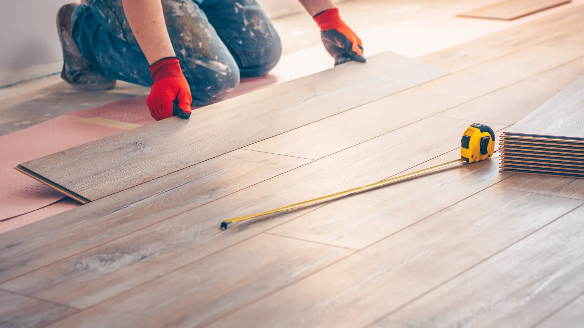 Wooden laminate flooring installation