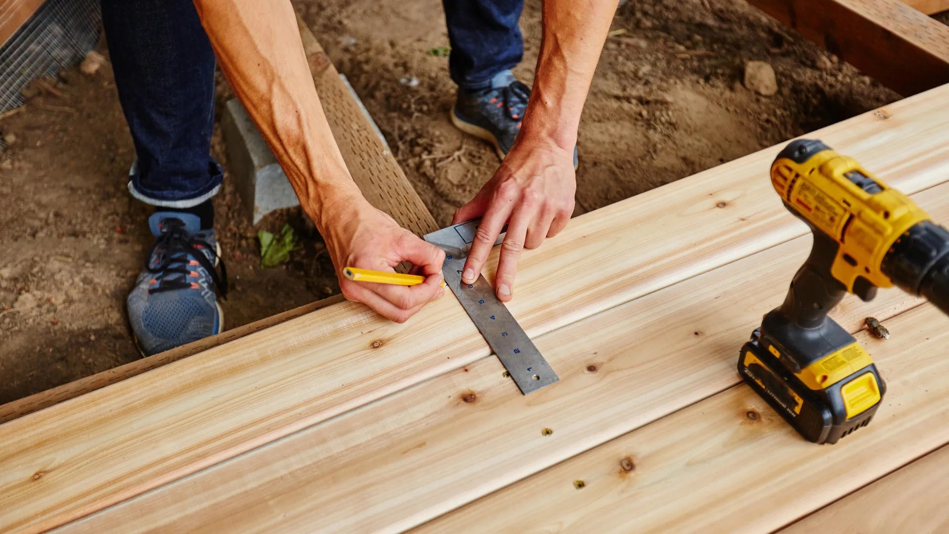 New timber deck construction overlooking scenic view